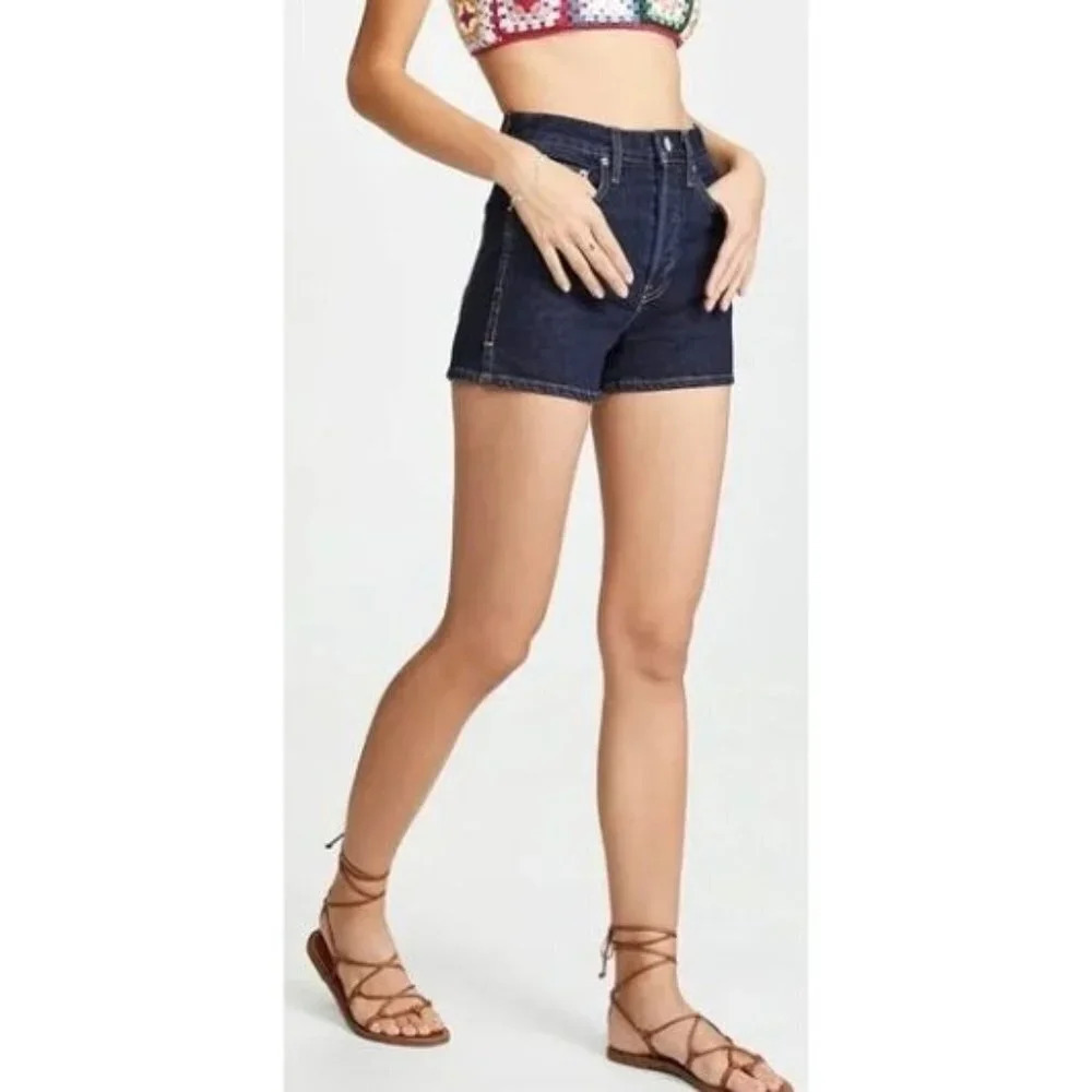 NWT Trave Alllie Bar Tack Denim Shorts Freebird-sz 30